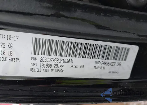 2018 Dodge Challenger Sxt Plus from USA, damaged, VIN 2C3CDZAG9JH183031